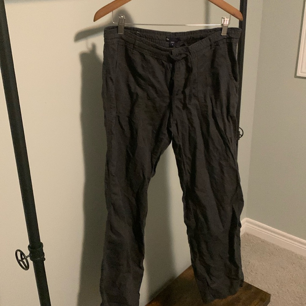 Gap Grey/Cast Iron Linen/Cotton Pant Size 10